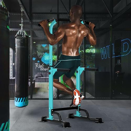Image of DlandHome Power Tower Pull Up Dip Station Multi-Function Fitness Equipment for Strength Training Adjustable Height Dip Stand for Home Gym