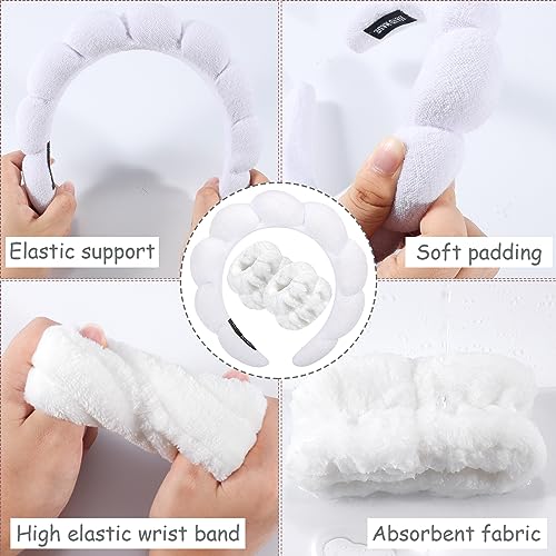 image for Zkptops Spa Headband for Washing Face Wristband Sponge Makeup Skincare