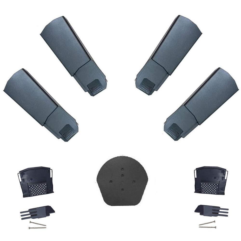 Klober Dry Verge Roof Edging Kit - 40 x Grey Dry Verge Units, 1 x Domed Apex End Cap & 2 x Starter Closure Kits