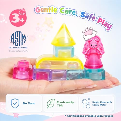 Image of JOY SPOT! 54 PCS Soft Building Blocks for Toddlers, Sensory Squishy Blocks | Preschool Educational Creative Play, Montessori Squeezable, Stretchable Early Learning Construction Playset, Puzzle Blocks