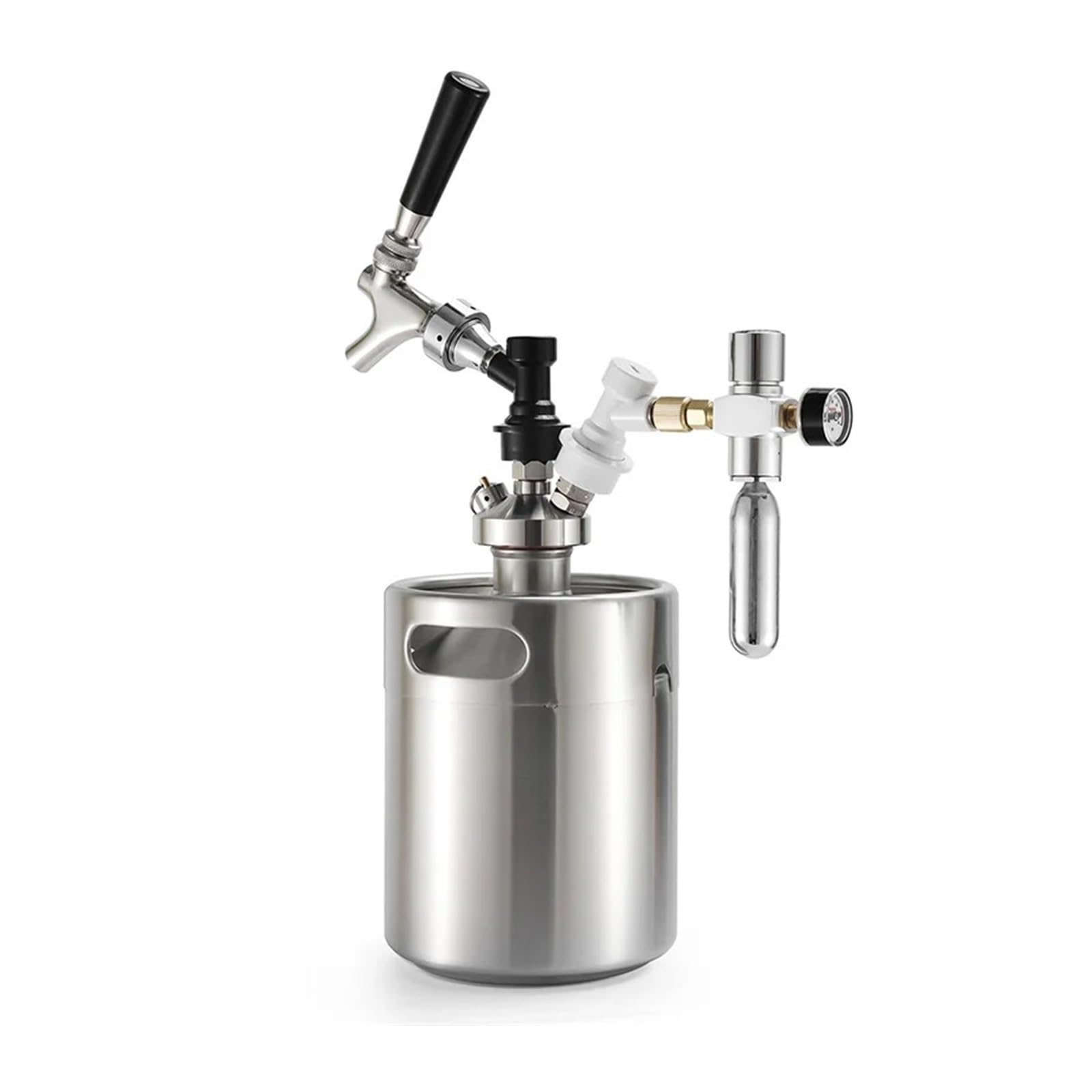 Cargador de Co2 for Barril de Cerveza, Mini regulador de Co2 de 0-60PSI, dispensador de Co2 portátil con desconexión rápida de Bloqueo de Bola for Barril de Cerveza de elaboración casera (Co