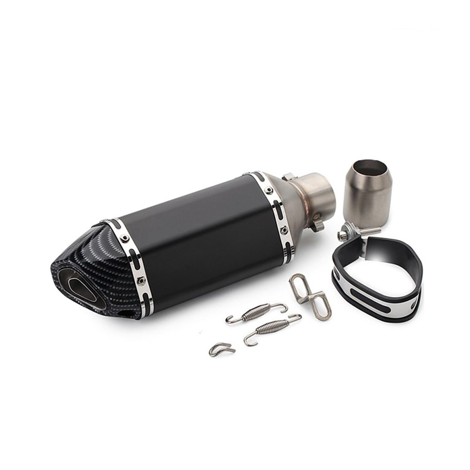 Silencieux D'échappement pour MP3 500 pour Piaggio Beverly 300 pour BYQ 100T pour Medley Liberty 150 125 35-51mm Moto Scooter ATV Silencieux D'échappement Tuyau Évasion Moto(Noir)
