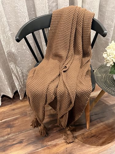 Image of Super Soft & Breathable Throw Blanket - Brown | Classy Throw Suitable for Home Couch, Sofa, Bed Decor & Bedroom | Skin-Friendly & Lightweight All Season Throw