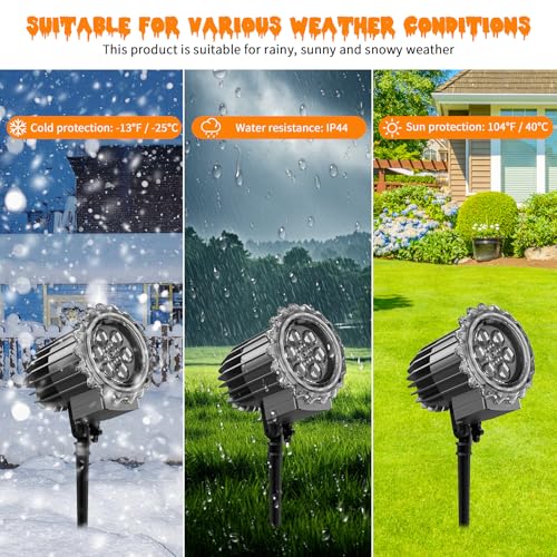 Halloween Projector Lights Outdoor, 3D Dynamic Ghost Projector Light with 4 HD Patterns, Rotating LED Lights 2025 Upgraded Waterproof for Yard, Garden, Party, Halloween Decor - Image 2
