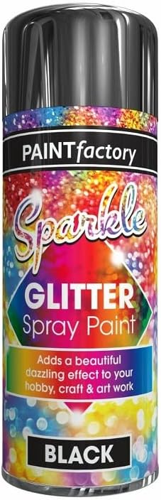 SuperGift.com 200ml Glitter Spray Paint Multi-Purpose Use, Interior & Exterior, Ideal For Wood, Metal, Plastic, Ceramics & Ornaments - Quick Drying (Gold)