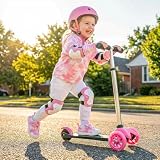 STQ KIDS Wide Toe Box Toddler Barefoot Shoes Girls Sneakers Lightweight Kid Tennis Shoes Non-Slip Zero Drop First Walking Shoe for School Sports Tie-Dye Pink Toddler Size 7