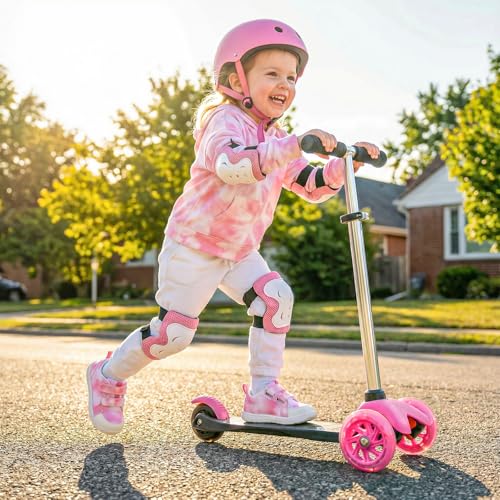 STQ KIDS Wide Toe Box Toddler Barefoot Shoes Girls Sneakers Lightweight Kid Tennis Shoes Non-Slip Zero Drop First Walking Shoe for School Sports Tie-Dye Pink Toddler Size 7
