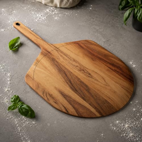 Image of Gozney 12 Inch Acacia Wood Pizza Peel & Server | Handcrafted Wooden Pizza Paddle Board | Premium Pizza Serving Tray for Homemade Pizza, Bread & Appetizers