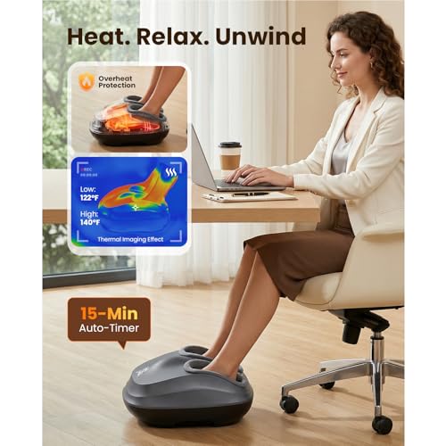 Image of BOB and Brad Lite Foot Massager FSA Eligible HSA, Birthday Gifts for Women Men, Shiatsu Foot Massager with Heat for Neuropathy & Plantar Fasciitis Relief, Electric Deep Kneading Feet Massager Machine
