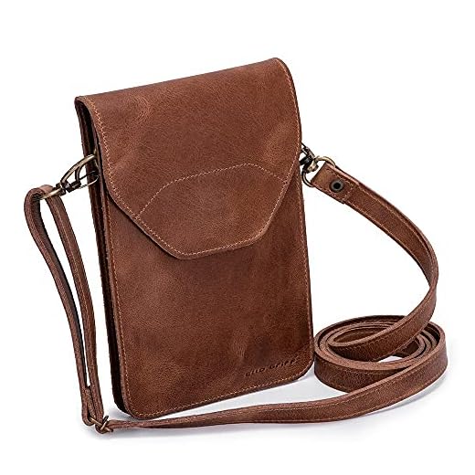 Bolsa Carteira Couro Legitimo Documento/celular Crossbody (MARROM)