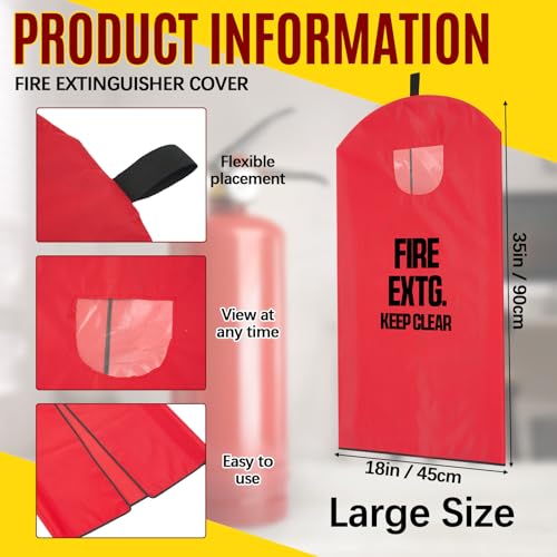 Image of Amylove 4 Pcs Fire Extinguisher Cover 20-26 lb Heavy Duty Thickened Fire Protective Sleeve from Scuffs and Scratches Accessories 18 inch W x 35 inch L