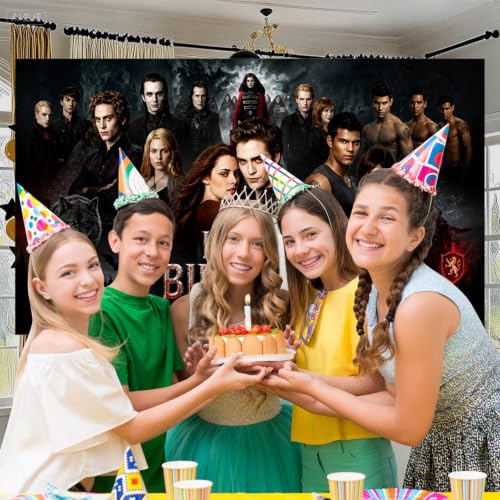 1Pc Saga of Twilight Party Decoration Banner Photography Background for Birthday Party Photo Booth Props (70.8X43.3 INCH) (blue4) by Kangzilang - Used condition - Image 6