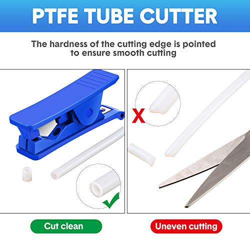 Image of 3 Pieces PTFE Plastic Tubing Cutter Hose Tube Cutter Pipe Accurate Tube Cutting Tool for Nylon PVC PU Tubing and Hose Cut up to 3 /4 Inch OD (Blue)