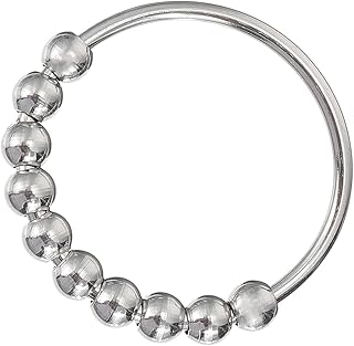 Fidget Ring Anel de ansiedade ajustável com miçangas, anel giratório, anel de meditação, alívio de estresse, joias para mulheres e homens, casais, prata, tamanho 5