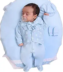 Saída de Maternidade Menino Aconchego Barquinho 06 Peças - Azul - 0-6 meses - Conjunto