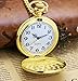 Golden Classic Smooth Full Hunter Pocket Watch with Chain