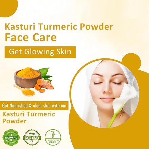 Image of Khadi 100% Pure & Natural Kasturi Amba Haldi Powder Organic Wild Turmeric for Glowing Skin,Tan Removal & Acne Control Face & Body Care 100g