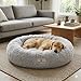 pfoten&nasen® Wolke 7 Hundebett M [Hellgrau, 75 cm] – Flauschiges Donut-Kissen für mittelgroße Hunde – Waschbar mit abnehmbarem Bezug – Kuschelig & Rund