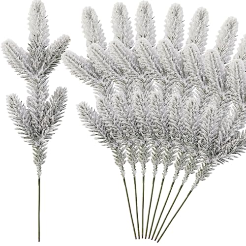 NSBELL 14PCS 11.8inch Snowy Artificial Pine...