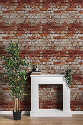 Image of DWELLSINDIA Rough Bricks Wall Self Adhesive Wallpaper Waterproof, Scratch Resistant, Laminated 41x244 CM