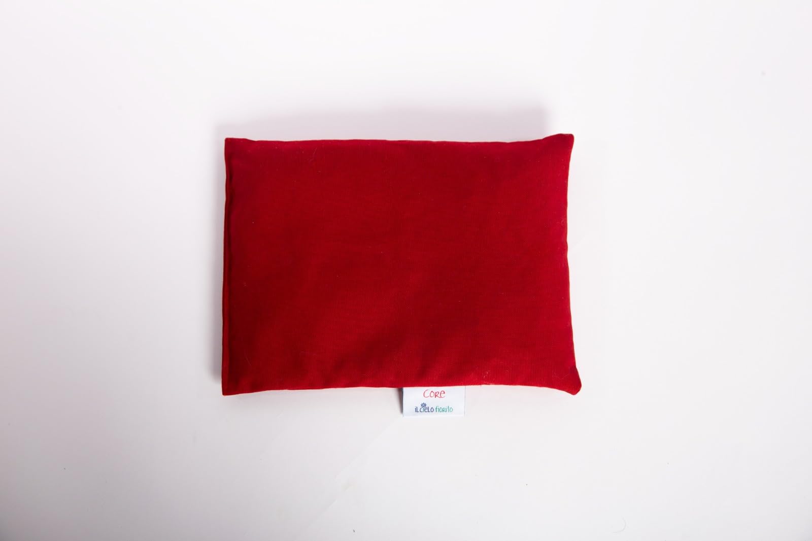 IL CIELO FIORITO Cuscino Termico con Noccioli di Ciliegia, Riscaldabile in Microonde, Cotone 100%, 30x22 cm, 650g, Linea Classica CORE (Rosso)