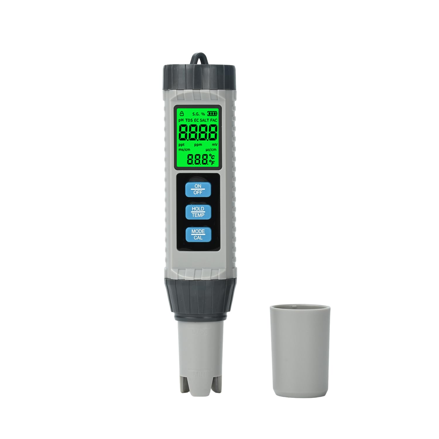 8 w 1 miernik pH i chloru, cyfrowy miernik wody do PH/TDS/EC/CL/S.G/SALT/ORP/temperatury, precyzyjny miernik soli z wyświetlaczem LCD, automatyczna kompensacja temperatury