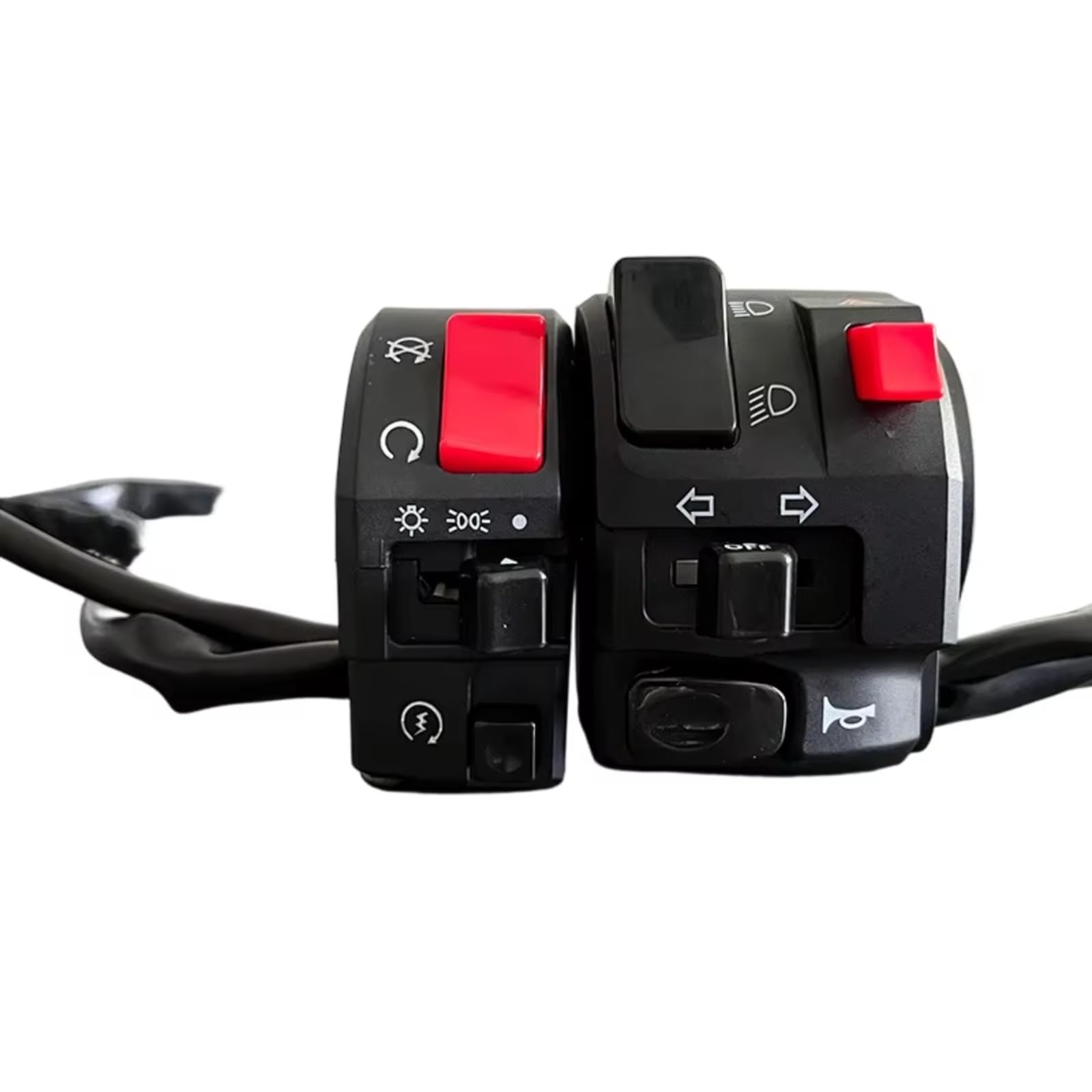 Commutateur Guidon Interrupteur De Moto 22mm, Pour Klaxon Universel, Clignotant, Feu Antibrouillard, Contrôleur De Guidon De Démarrage(1 Pair)