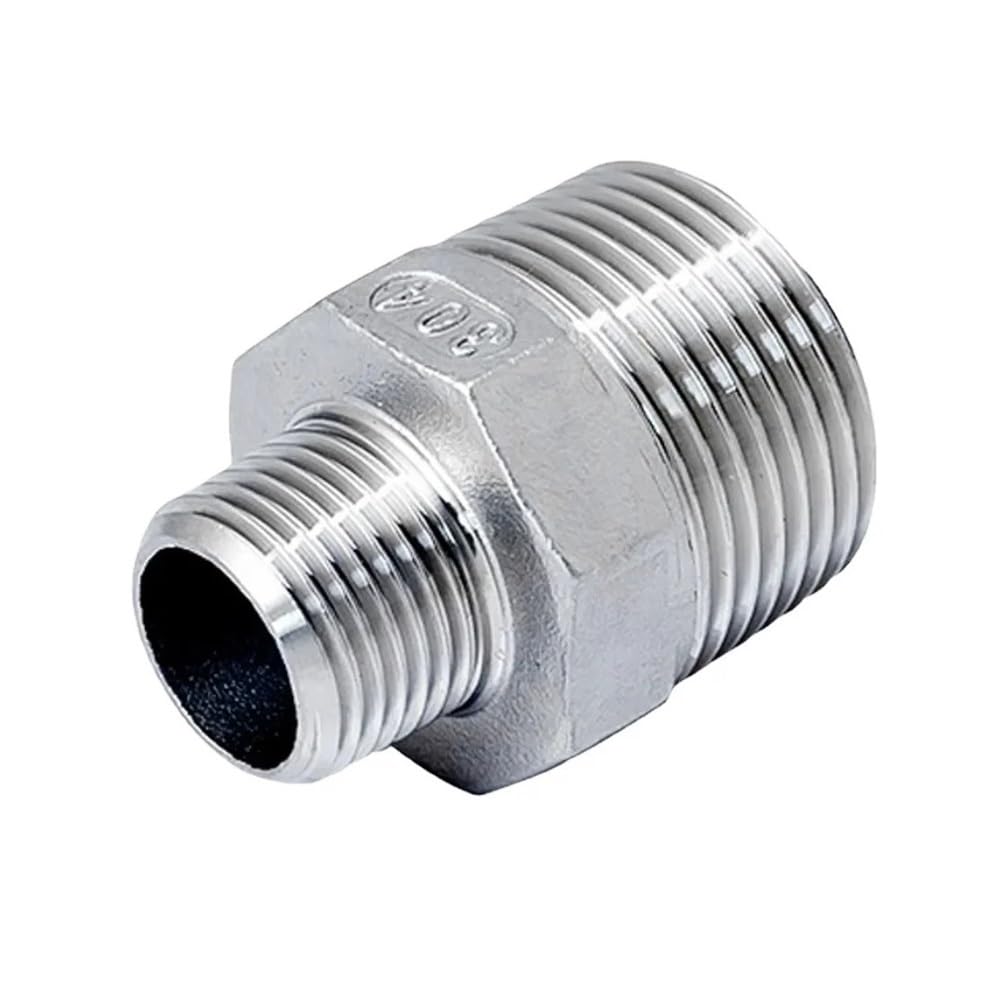 1/8" 1/4" 3/8" 1/2" 3/4" 1" 2" 3" 4" Male Reducer Hex Nipple 304 Stainless Steel Pipe Fitting Connector Coupler (1l2 To 1l8 Inch)
