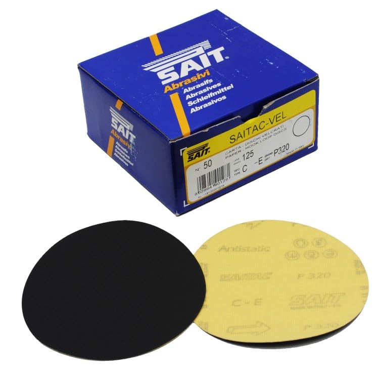 125 mm Diamètre carbure de silicium grain 120 Crochet et boucle disques abrasifs. Par 50 disques.