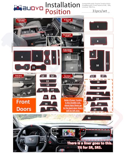 Auovo portavasos interior compatible Toyota Tundra 31 piezas miniatura 6