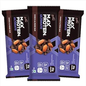 RiteBite Max Protein Ultimate Choco Almond 30g Protein Bars [Pack of 3] Protein Blend, Fiber, Vitamins & Minerals, No…
