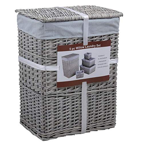 Cesto Portabiancheria In Vimini 40L Five - Design Naturale Per Bucato - Foto 5