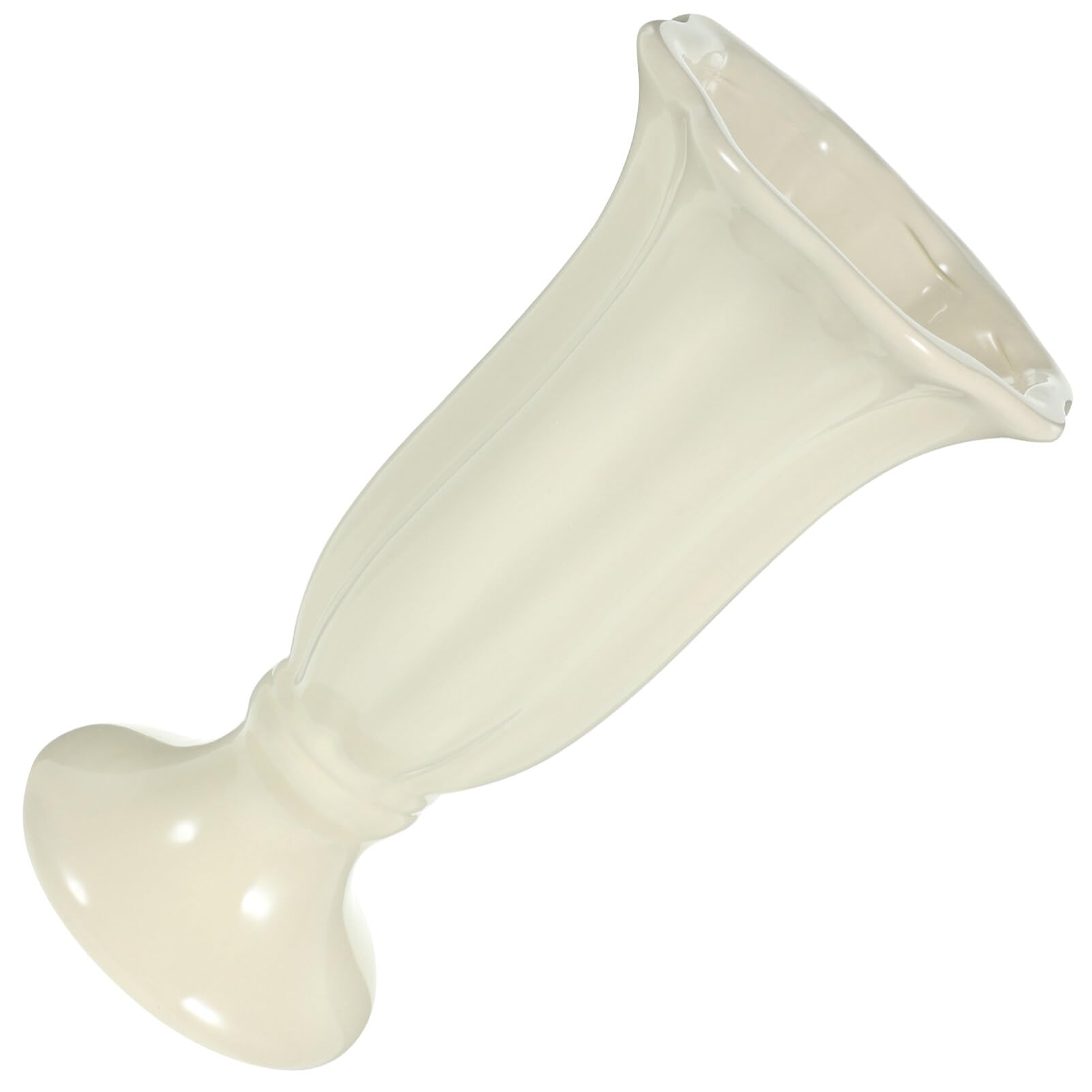 Beige Ästhetische Keramikvase, Große Vase für Trockenblumen