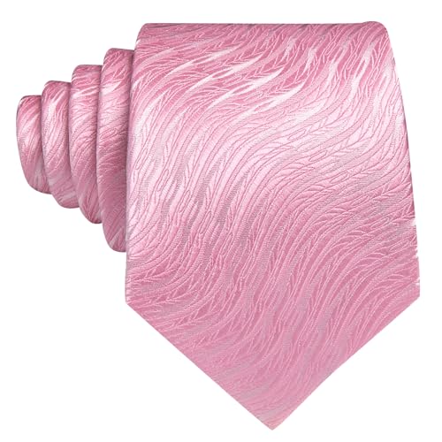 Image of Barry.Wang Designer Men's Tie Sets Striped Silk Woven Solid Wheat Necties Pocket Square Cufflinks Ceremony Business Party