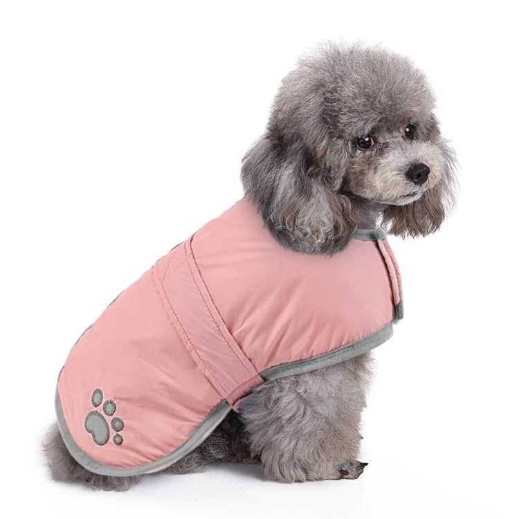Image of Queenmore Winter Coat, Fleece Puffer Down Vest, Cold Weather Pet Jacket, Waterproof Reflective Reversible Sweater Clothes for Small, Medium and Large Dogs (Light Pink, XL)