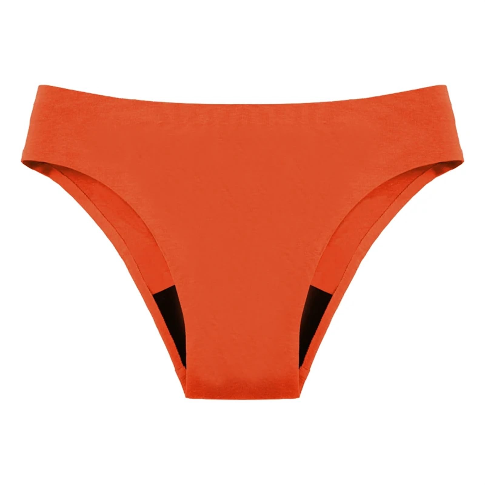 Bragas Braguitas Tangas 3 unids/Set Bragas menstruales sin Costuras Bragas absorbentes rápidas Bragas de Talla Grande 3XL(Orange 1pc,L)