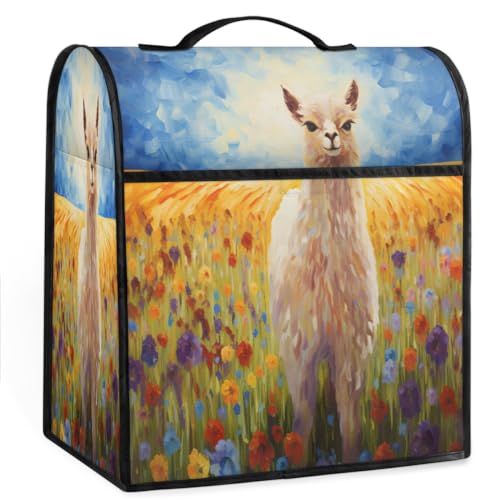 Coffee Maker Cover Oil Alpaca Kitchen Appliance Covers Small Appliance Covers Blender Cover Juicer Cover Dust Covers for Kitchen Appliances with Top Handle and Pockets,Washable,C544