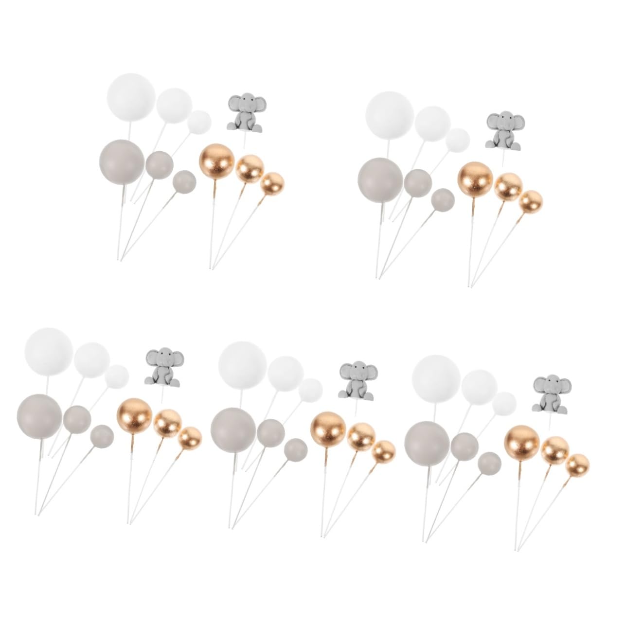 Cabilock 5sätze Cake Topper Für Babyparty Und Geburtstagsfeier Teiliges Rostfreiem Und Polymer Niedliches Design Für Unvergessliche Feiern