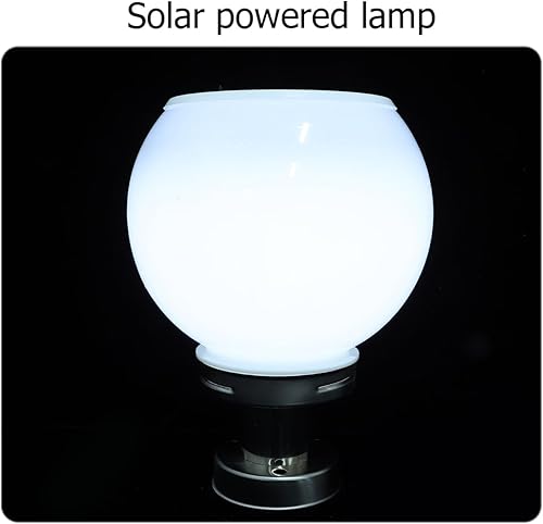 Miniatura 6 de Uonlytech Luz negra para poste al aire libre, luces de pilar alimentadas por energía solar con base de montaje en muelle, lámpara de césped para