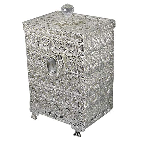 Image of SEHAMANO Antique Rectangular Wastebasket, Vintage Decorative Small Trash Can, Classic Garbage Container Bin for Vanity, Bedroom, Kitchen, Powder Rooms, Home Office Rubbish Bin (Tin (Matt Gray))