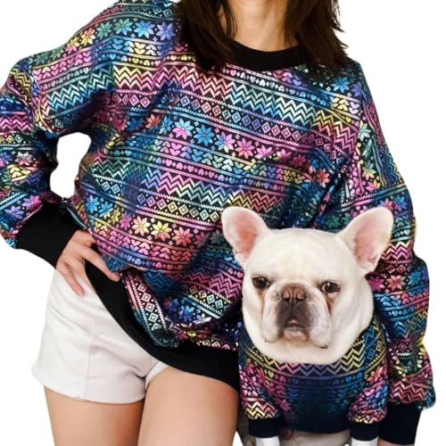 Handmade Pet and Owner Christmas Family Matching, Kaleidoscope Rainbow Rhapsody Maximalist Shining Holidays Sweaters Sweatshirt Pajamas