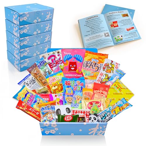 5 Sakura Box Japanese Snacks & Candy Sets - 5x 30 Piece Dagashi Gift Box (150 Pieces)