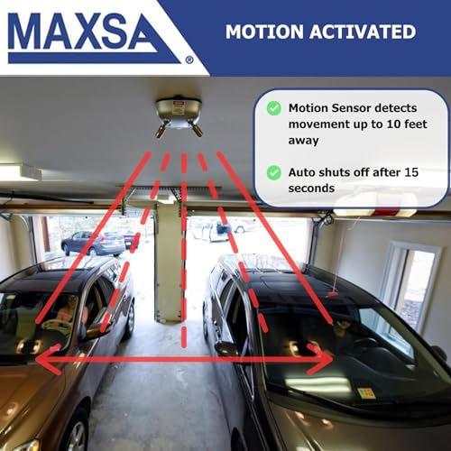 Image of Maxsa 37110 Park Right Dual Laser Parking Guide for One /Two-Car Garage, Fully Adjustable Lasers, Motion Activated, Battery Powered, Universal Car & SUV Parking Guide, Silver