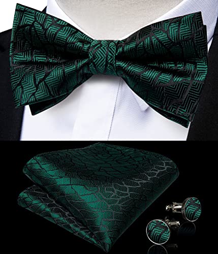 Image of DiBanGu Paisley Bow Tie and Supenders for Men Tuxedo Heavy Duty 6 Clips Suspender Adjustable Y-Shape Mens Trouser Braces