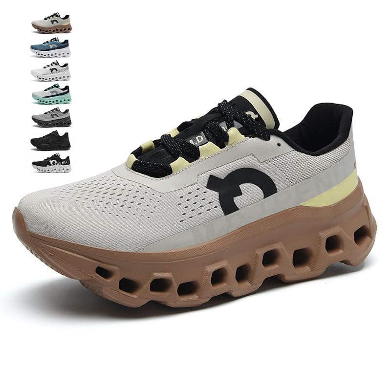 Men's Running Sneakers Shoes Comfortable Cushioned Mens Road Running Shoes, Slip on Breathable Soft Bottom Casual Athletic Shoes, Walking Tennis Jogging Workout Men Wide Trainers