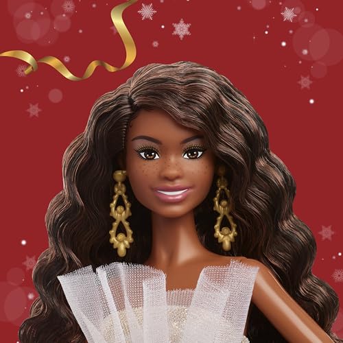 Barbie Poupée Barbie Joyeux Noël 2022 Cheveux Noirs Relevés - vue 10