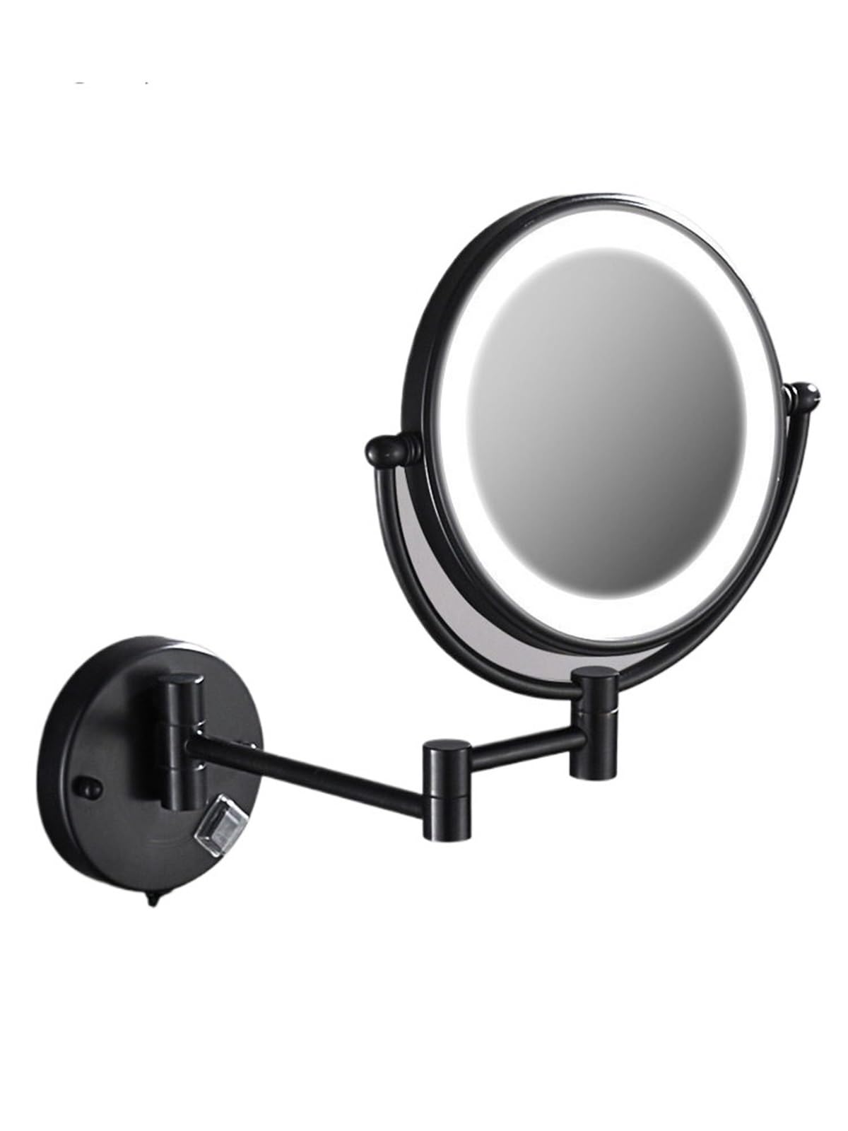 FPJQOBJC LED Makeup Mirror Without Punching, Folding Mirror, Bathroom Retractable Beauty Mirror, Wall-mounted Double-sided Mirror With Light(时尚充电款*-打孔款)