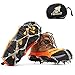 Hewolf Crampones de Hielo 18 Dientes Tacos de Tracción para Hielo Nieve Antideslizante Puntas de Acero Inoxidable Crampones de Escalada Marcha para Invierno Esquí Montañismo Naranja M