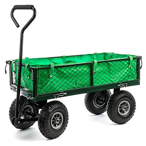 Preisvergleich Produktbild Berlan Metall Bollerwagen - maximal 300 kg - Seitenteile abnehmbar
