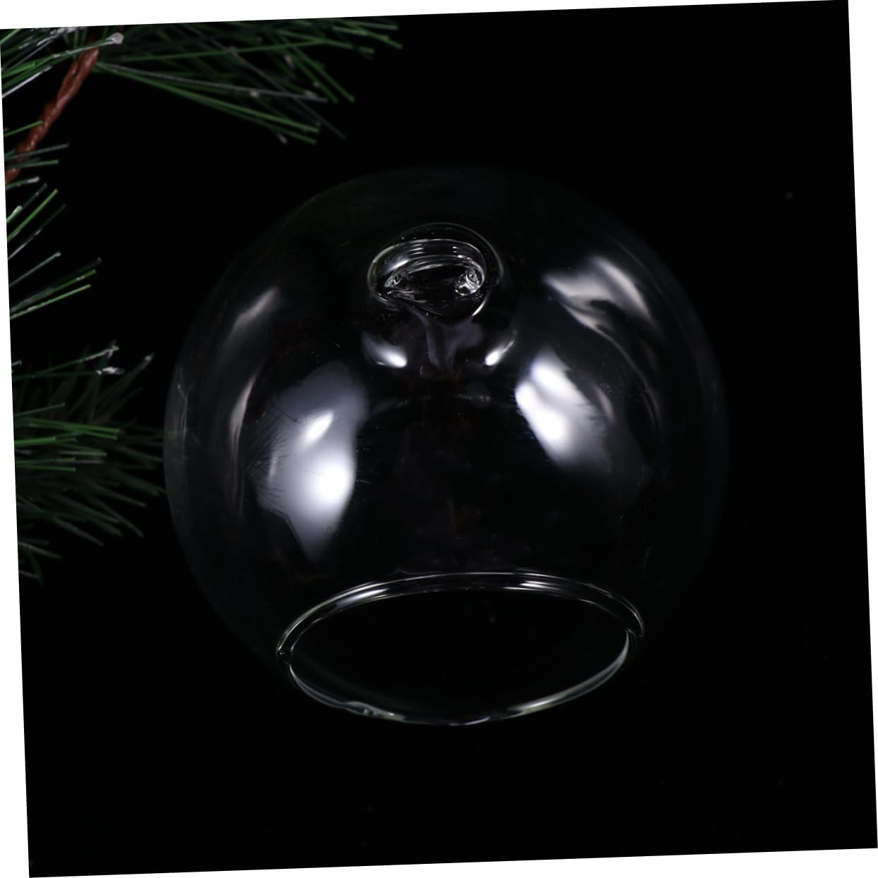 Cabilock 6piezas Bolas Colgantes Transparentes De Navidad Diseño De Agujero Adornos Rellenables para Decoración De Árboles y Manualidades